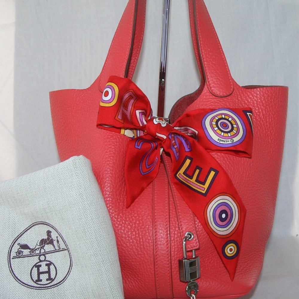 HERMES PICOTIN LOCK MM CLEMENCE PALLADIUM HW RETAIL $3,325 + tax-100% AUTHENTIC